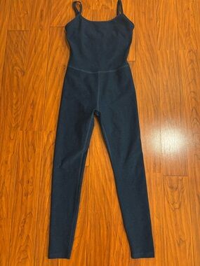 Beyond Yoga Spacedye Blue Spaghetti Strap Bodysuit Built in Bra Womens XS